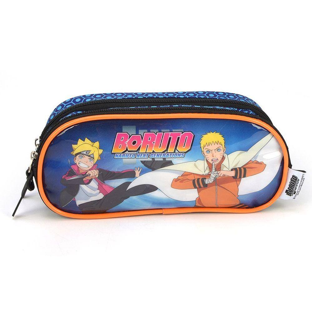 Estojo Escolar Infantil Simples Boruto Vermelho Luxcel