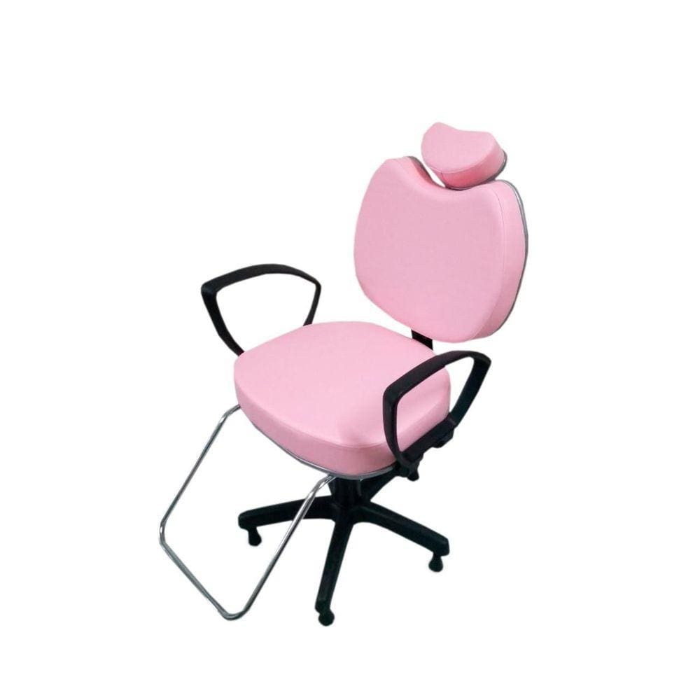 Poltrona Cadeira Para Salão Cabeleireiro Rosa Bebê
