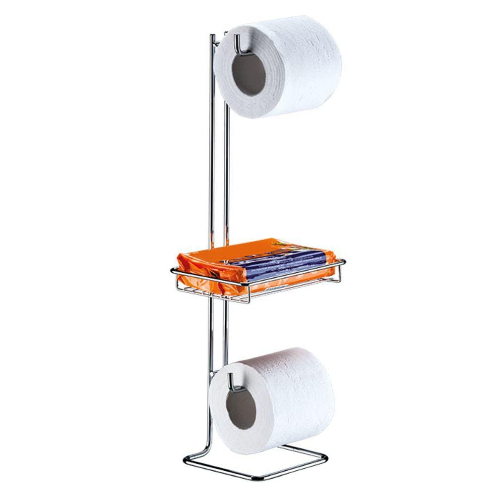 Suporte Para Papel Higiênico Com Porta Objetos 51 Cm Cromado