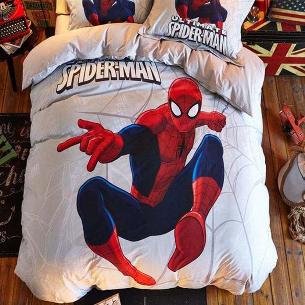 Jogo De Cama Infantil Homem Aranha 4 Peças Com Edredom Decor