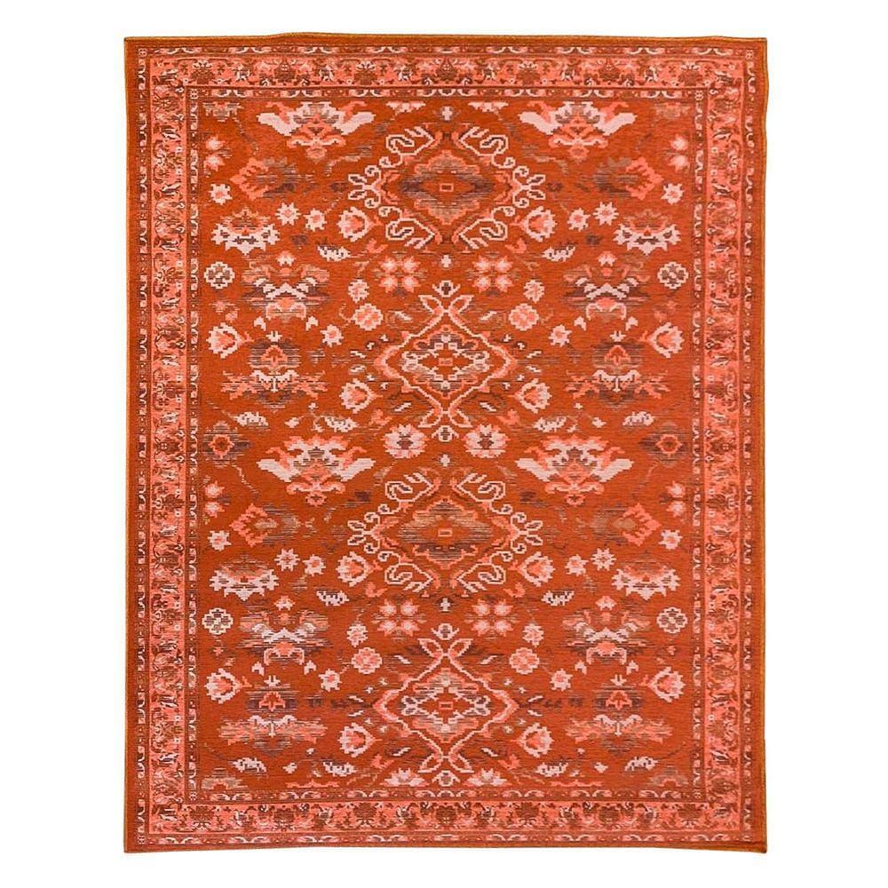 Tapete Sala Classico Oriental 150X200 Cm Tipo Belga Laranja