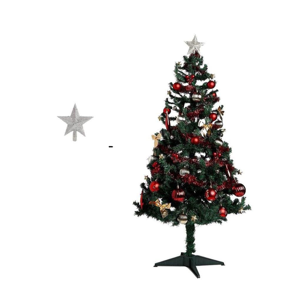 Árvore De Natal Decorada 1,80 Cm 320 Galhos Com Estrela