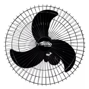 Ventilador De Parede Oscilante 60Cm Preto Turbão 200W Bivolt