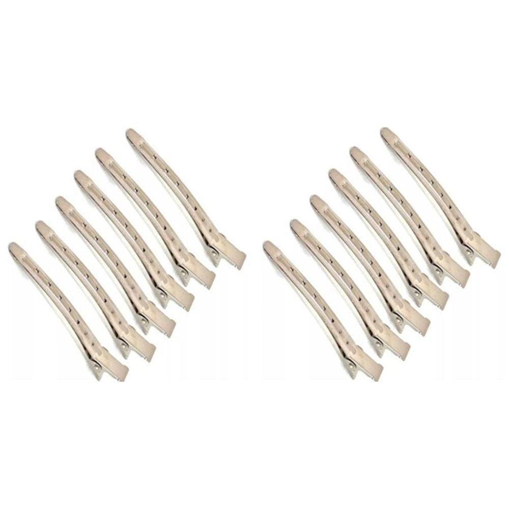 Kit 12 Presilha Grampos Clips De Cabelo Aço Inoxidável Metal