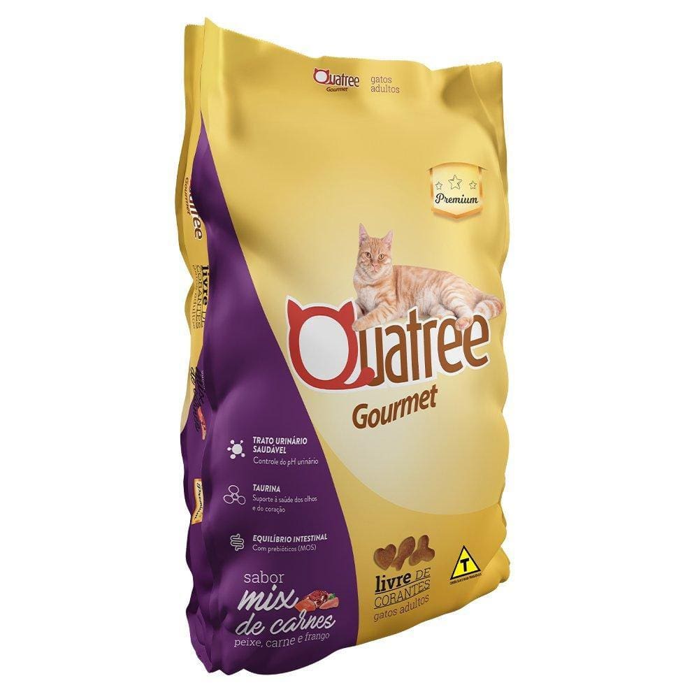 Ração Seca Quatree Gourmet Mix de Carnes Gatos Adultos - 1 Kg