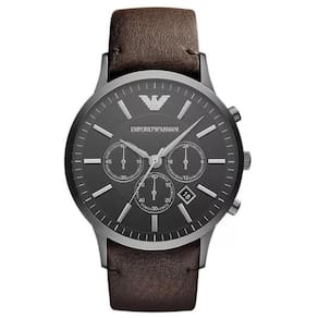 Relógio Empório Armani Masculino Em Couro Preto Ar2462