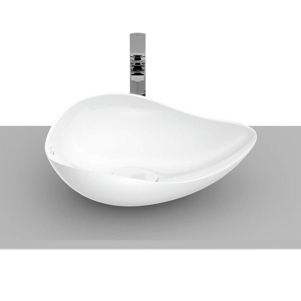 Cuba de Apoio Oval 54x37,5cm Ruy Ohtake Roca Branco