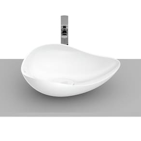 Cuba de Apoio Oval 54x37,5cm Ruy Ohtake Roca Branco