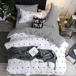 Jogo De Cama Casal Comum 7 Peças Love Edredom E Almofada