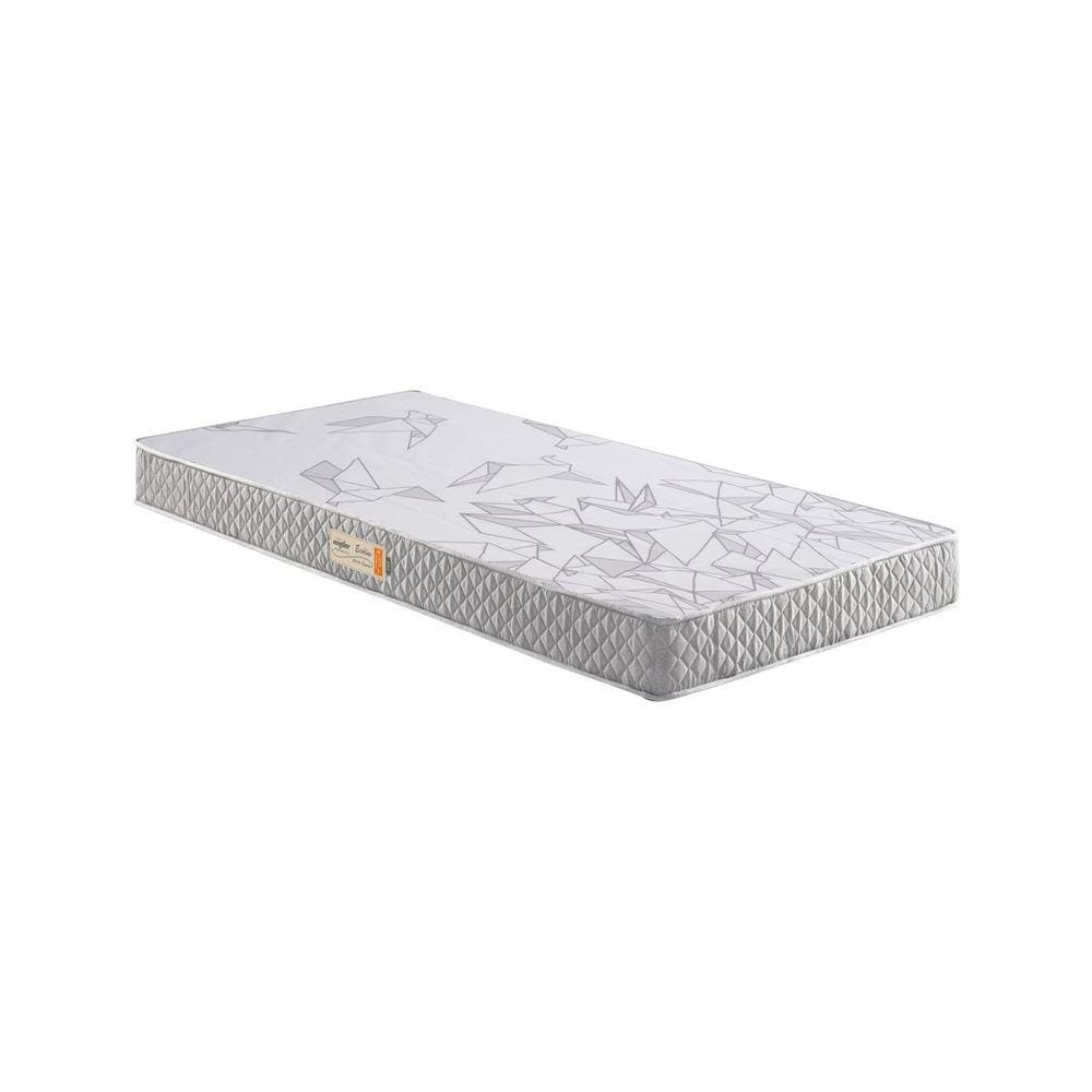Colchão Solteiro Ecoflex Espuma D23 Ecoline Liso 88x188x12cm Cinza