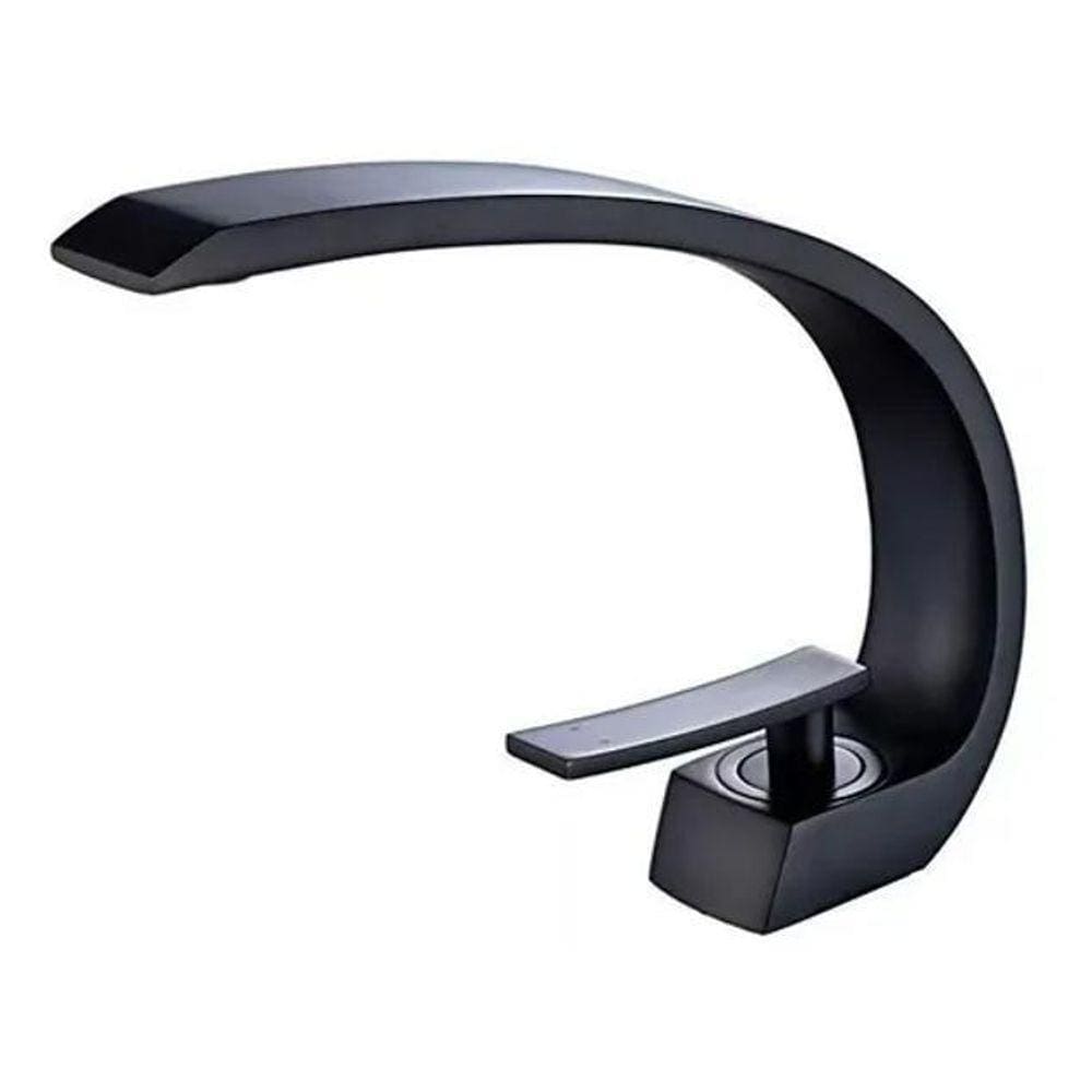 Torneira Banheiro Monocomando Luxo Preto Fosco