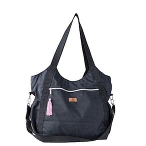 Bolsa Feminina Tactel Academia Escola Trabalho Cinza Escuro