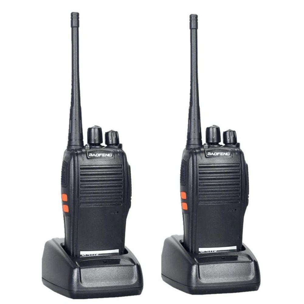Kit 2 Rádios Comunicação Walk Talk Bf-777S Uhf Vhf 16 Canais