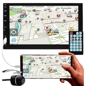 Multimídia H-Tech 2 Din Ht-3100 7 Pol Espelhamento Bt Câmera