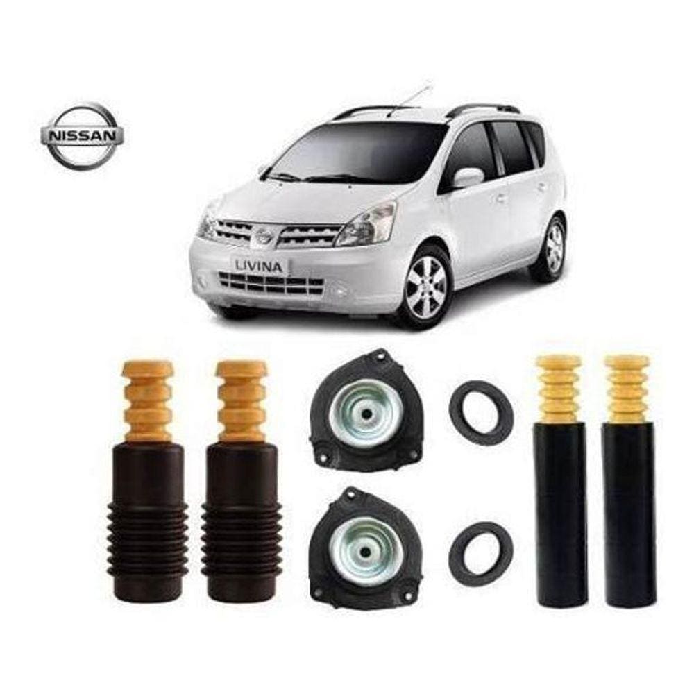 4 Kit Coxim Batente Dianteiro Traseiro Nissan Livina 2010 2011 2012 2013 2014