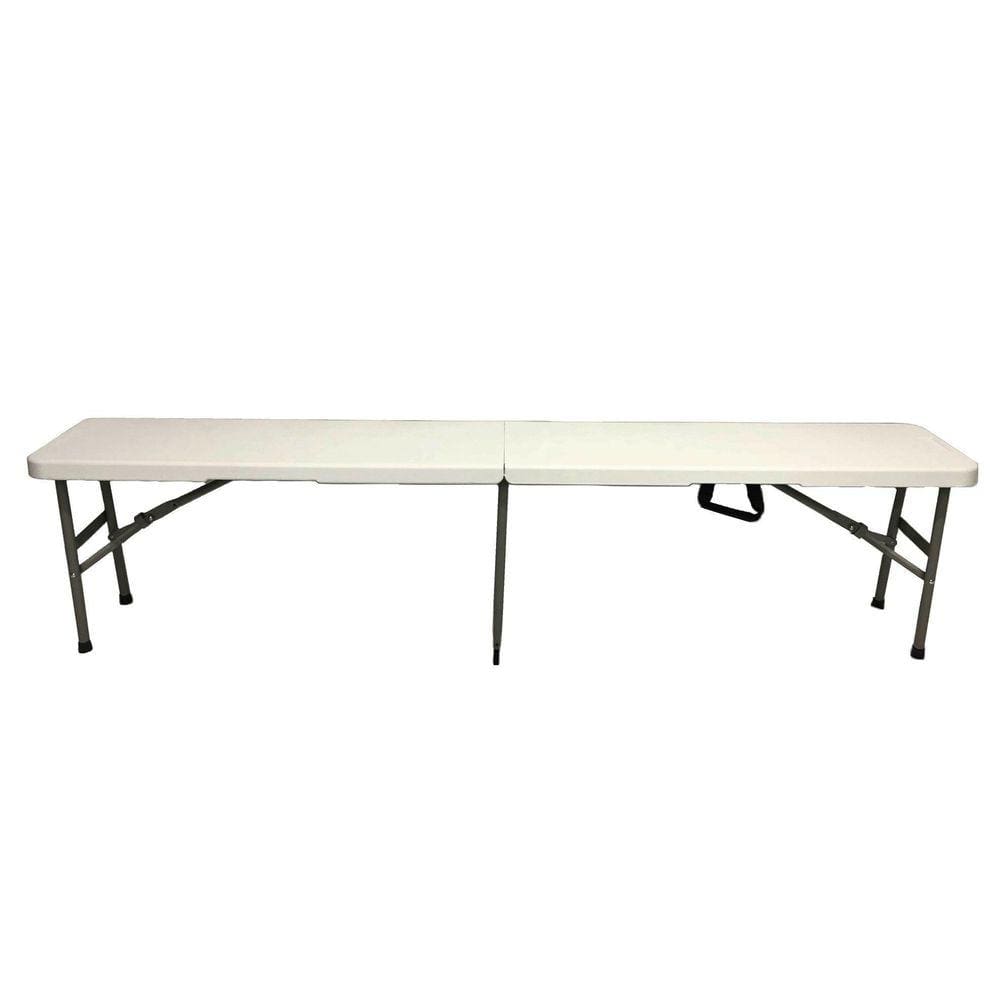 Banco Maleta Dobrável 4 Lugares 180X28X43Cm Cor Branca