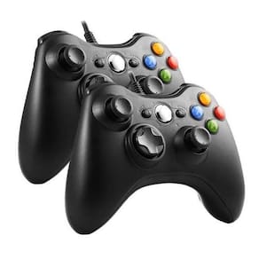 Kit 2 Controles Manete Xbox 360 Com Fio 2M Usb