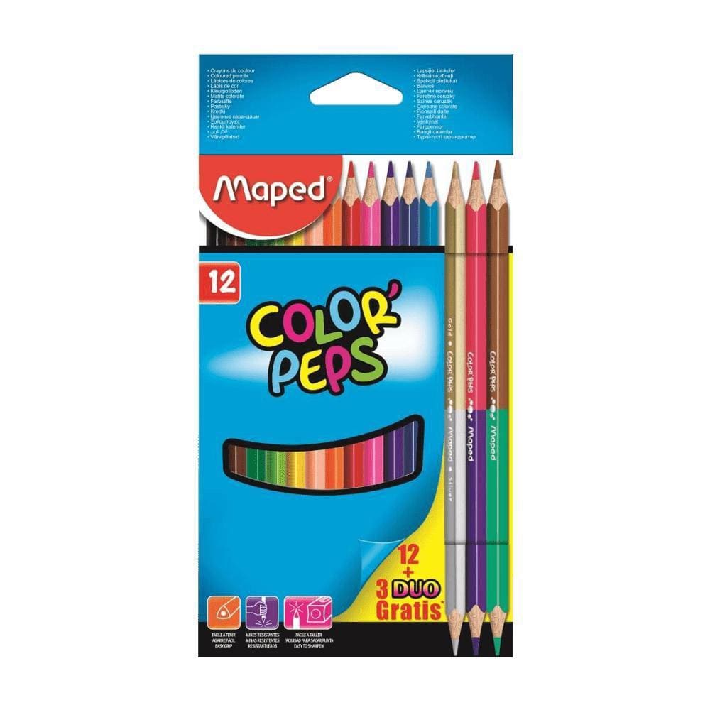 Lápis De Cor Color`Peps Classic 12 Cores + 3 Lápis Duo