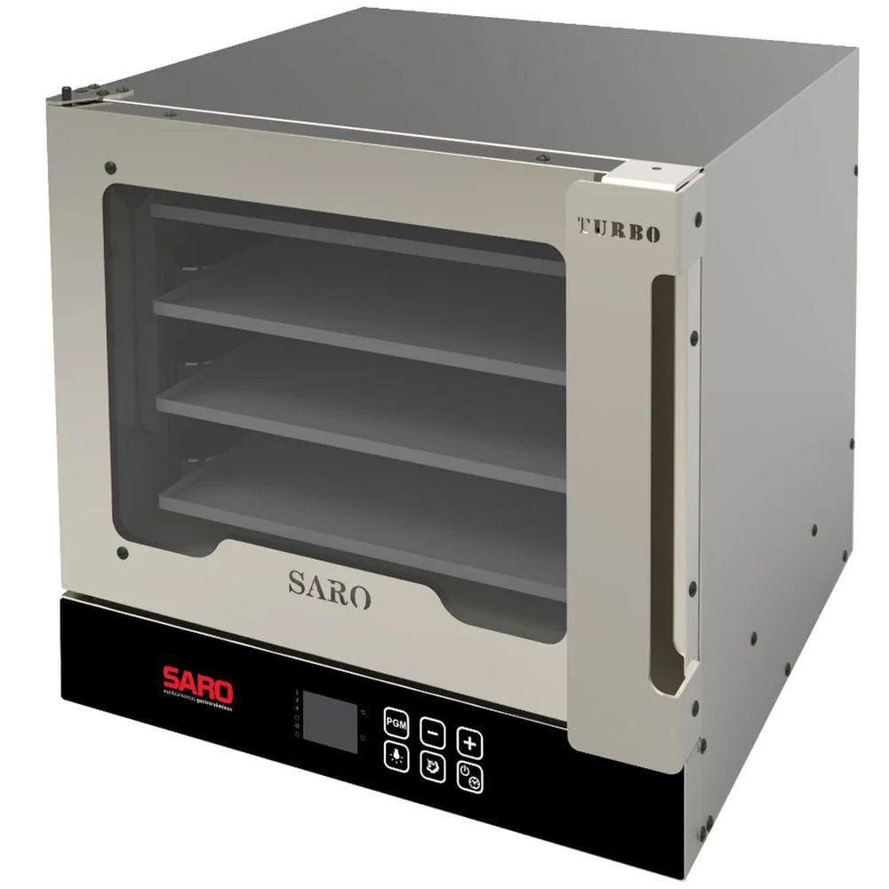 Forno Turbo Industrial Elétrico Saro 70l Painel Digital com 4 Esteiras Inox 127V