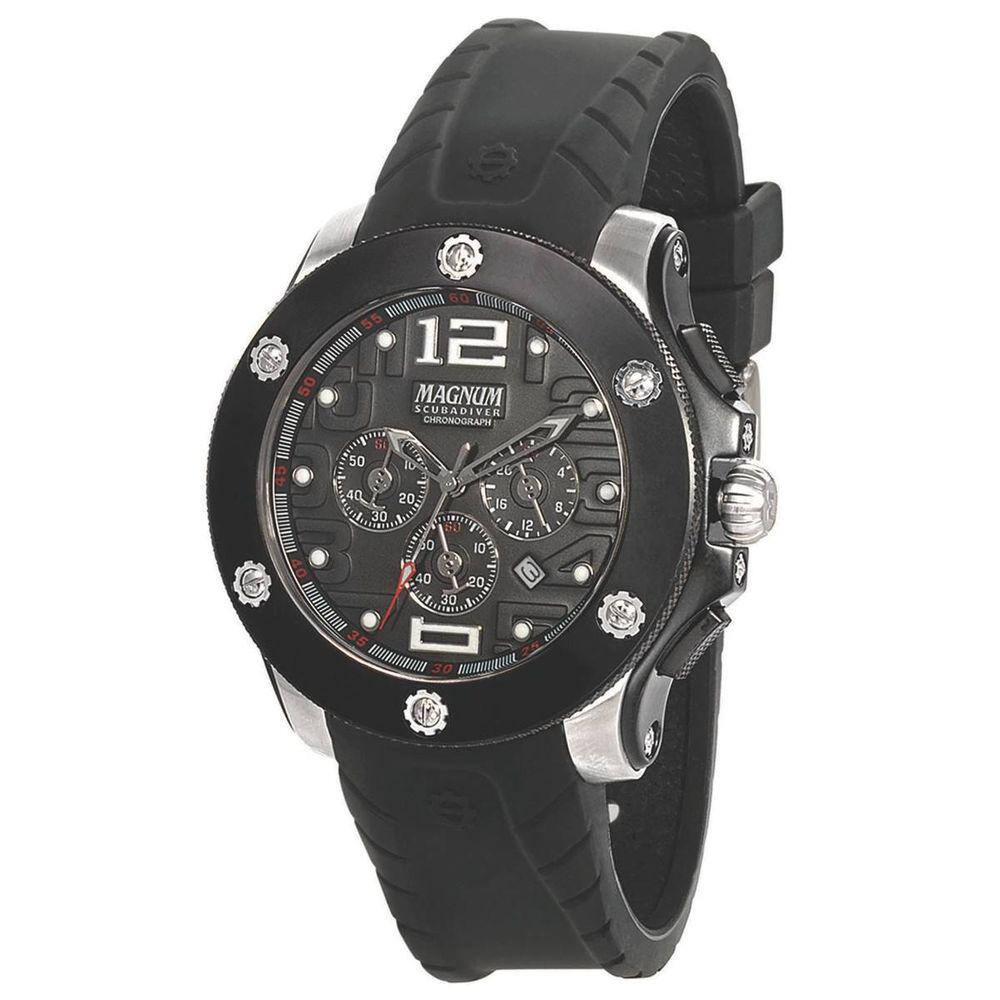 Kit Relógio Magnum Masculino MA33737C + Pulseira. Preto