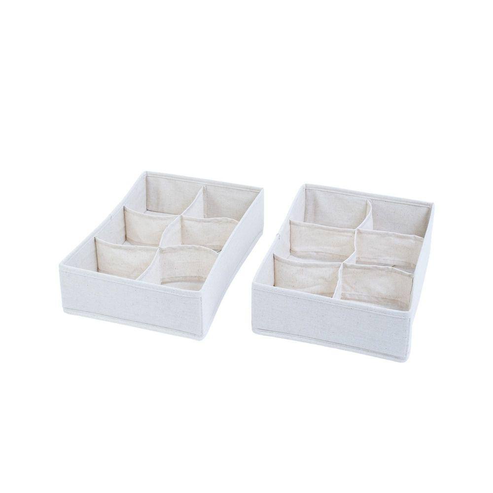 Kit organizador dobrável divisórias linho offwhite c/2-Oikos
