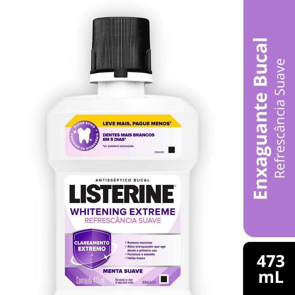 Antisséptico Bucal Listerine Whitening Extreme Menta 473ml