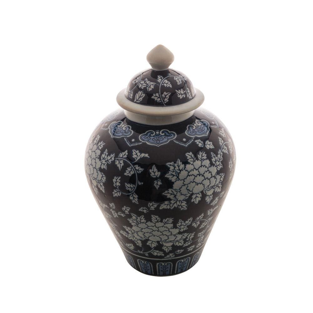 Potiche Decorativo Imperial de Porcelana Azul/Branco 34x23cm Royal Decor