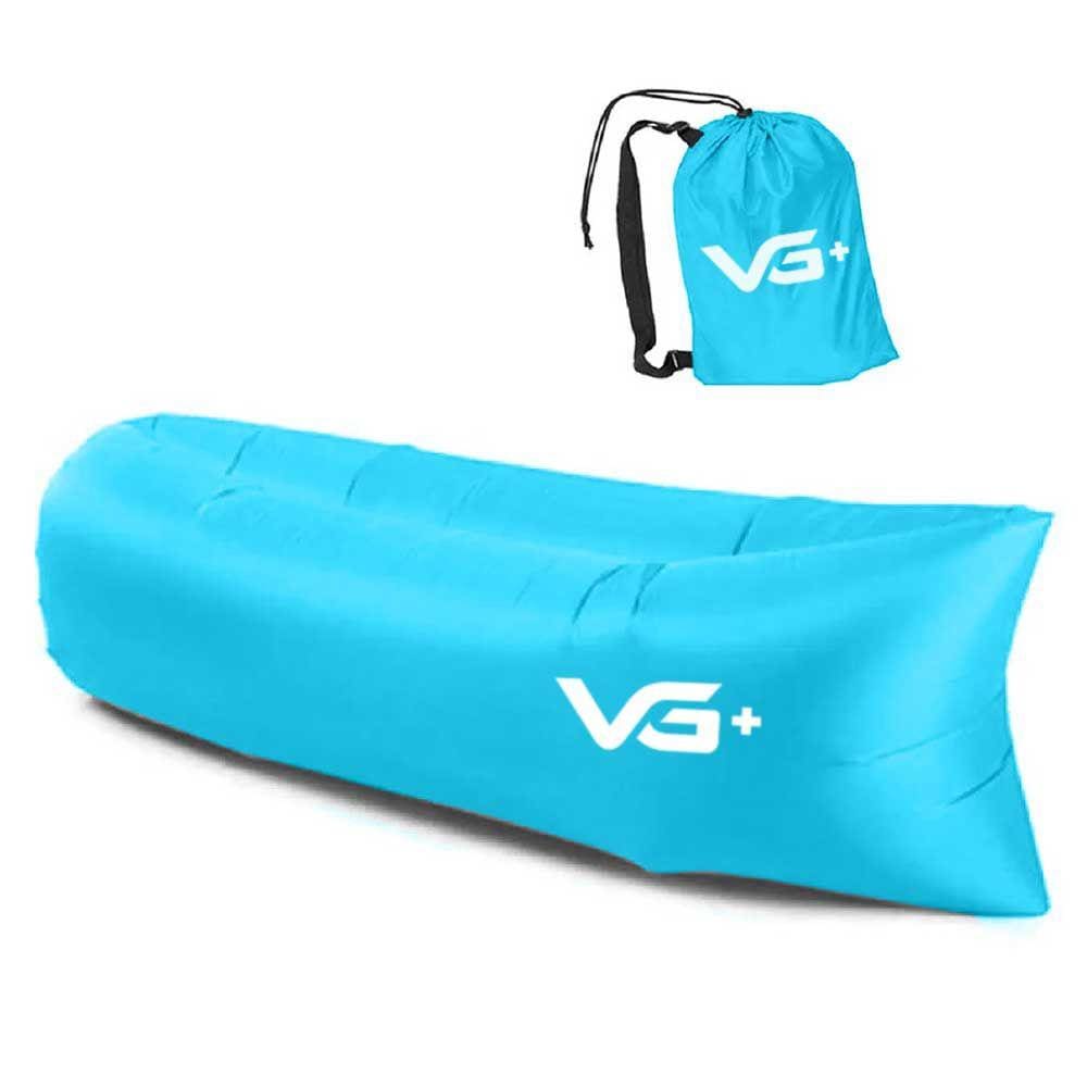 Sofá Puff Air Bag Inflável para Camping VG+ Azul Claro