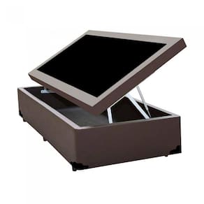 Cama Box Baú Solteiro HomeQueen Corino Marrom 41x78x188