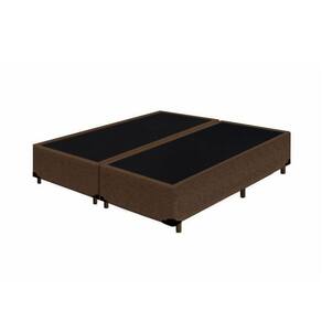 Base Box Casal Bipartido Extremo Reforçado HomeQueen Suede Marrom 40x138x188