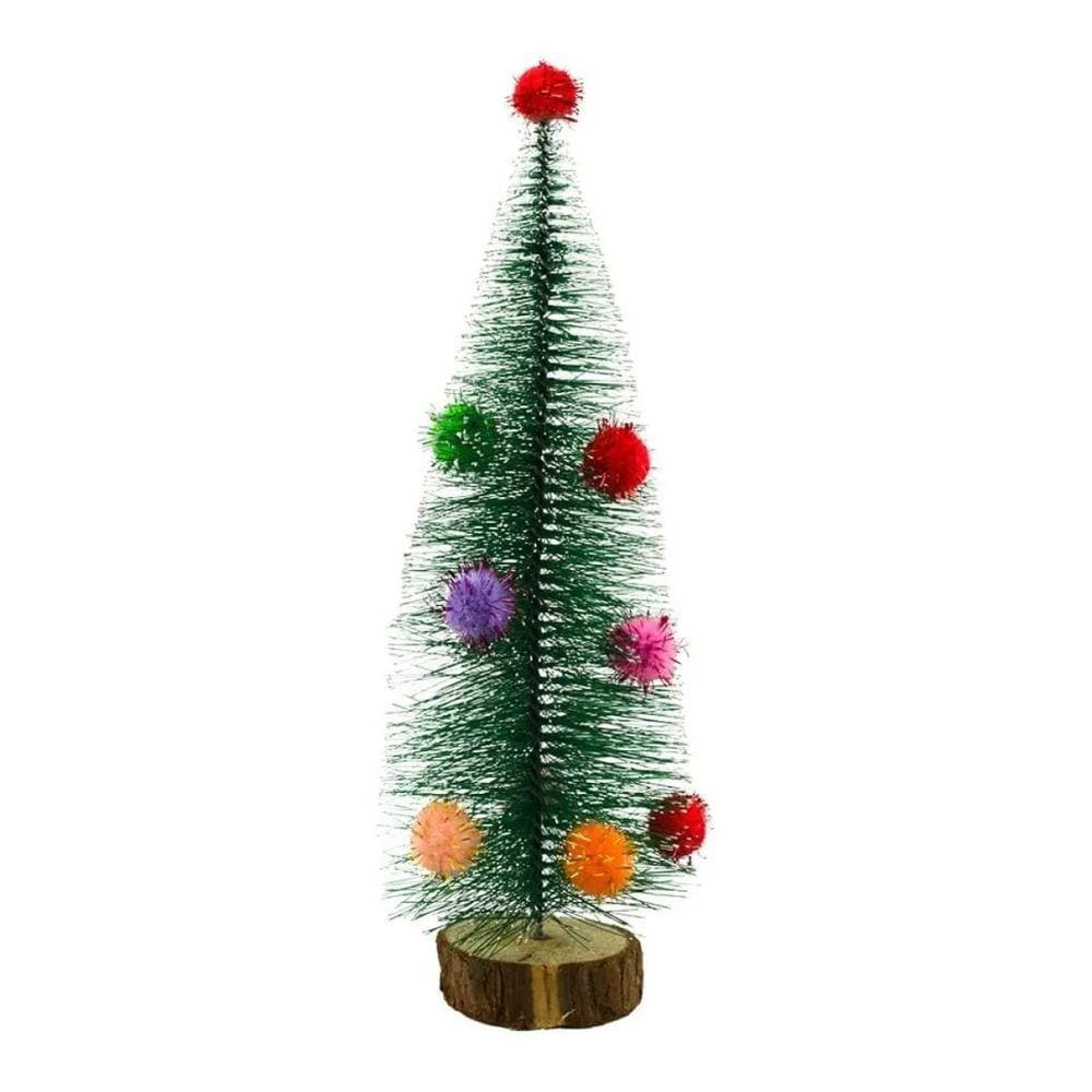 Mini Árvore Natal Enfeitado Base Tronco 25cm