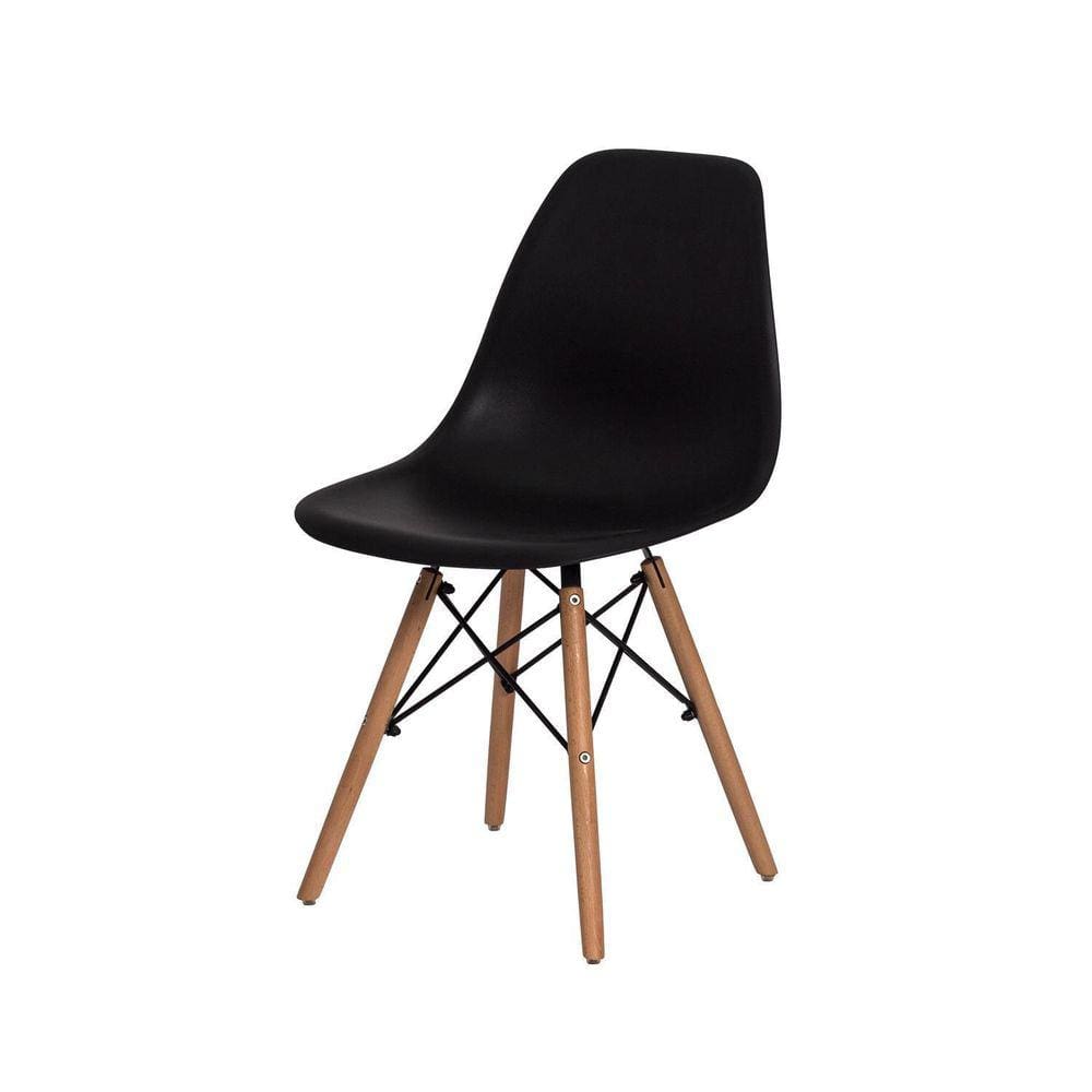 Conjunto Kit 4 Cadeiras Eiffel Eames Preta + 1 Mesa Eames