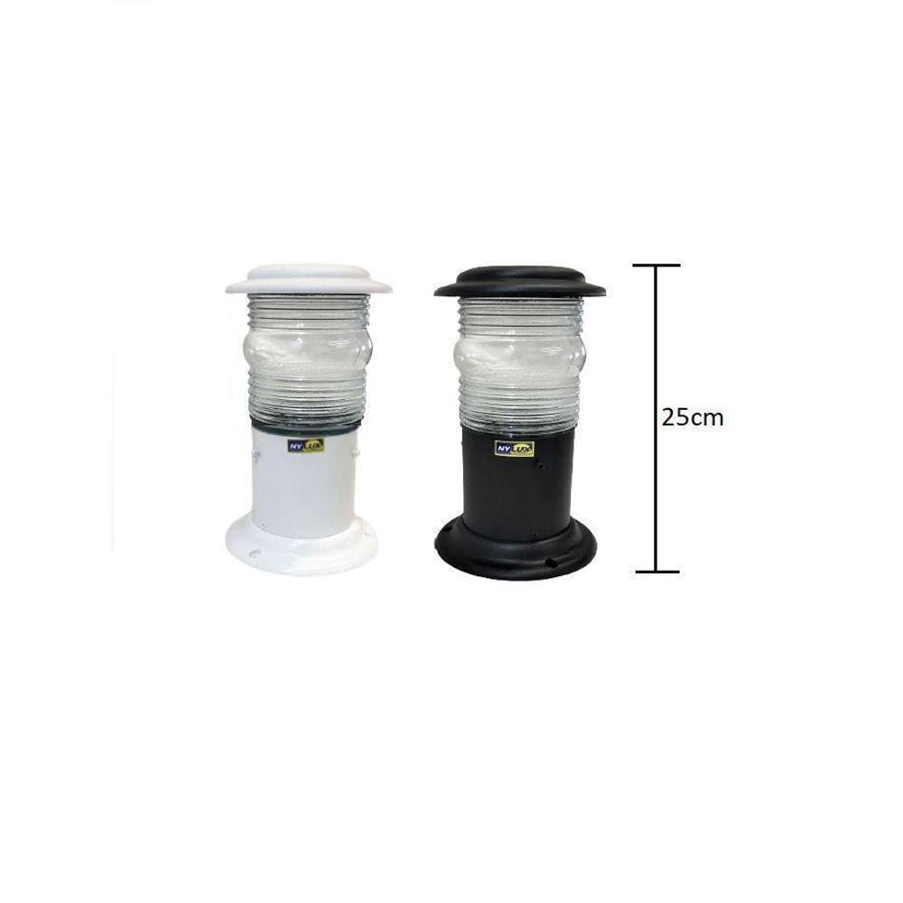 Poste Balizador Luminária Casa Jardim Sitio Preto 25Cm