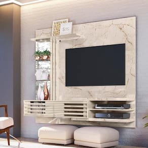 Painel para TV até 55 Polegadas 2 Portas Frizz Supreme Madetec Calacata/Off White