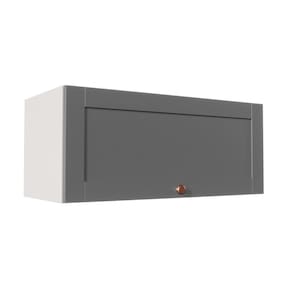 Armário Aéreo Porta Basculante 80cm Arizona CabeCasa MadeiraMadeira Branco/Cinza Claro