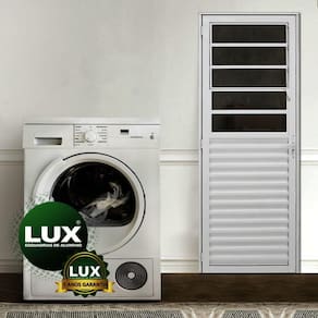 Porta de Alumínio Basculante 210x70cm Abertura Lado Esquerdo 25 Plus Lux Esquadrias Branco