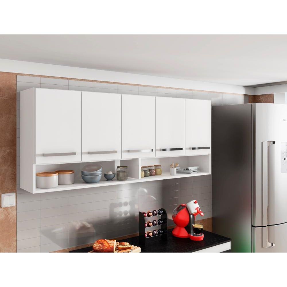 Armario Aereo para Cozinha 5 Portas Branco Filipinas Bela Casa
