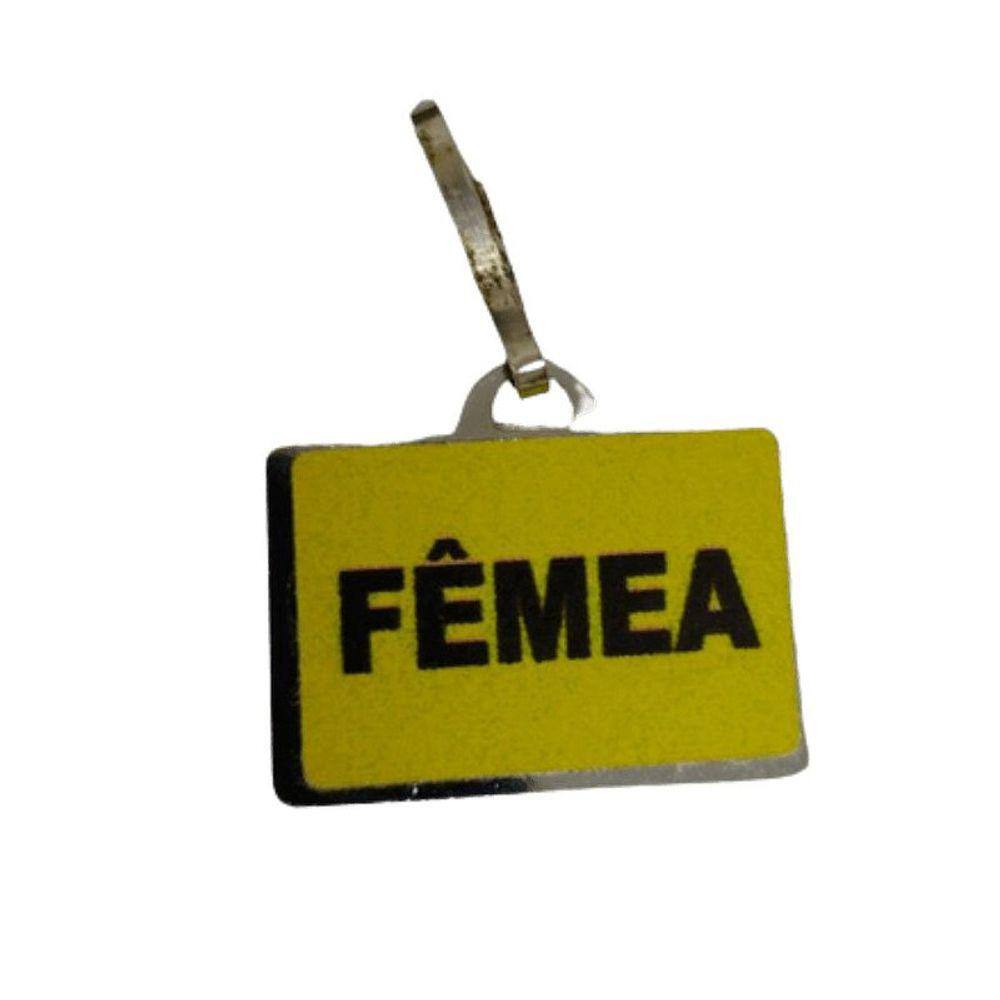 Plaqueta de Identificação de Alumínio com Gancho - Fêmea