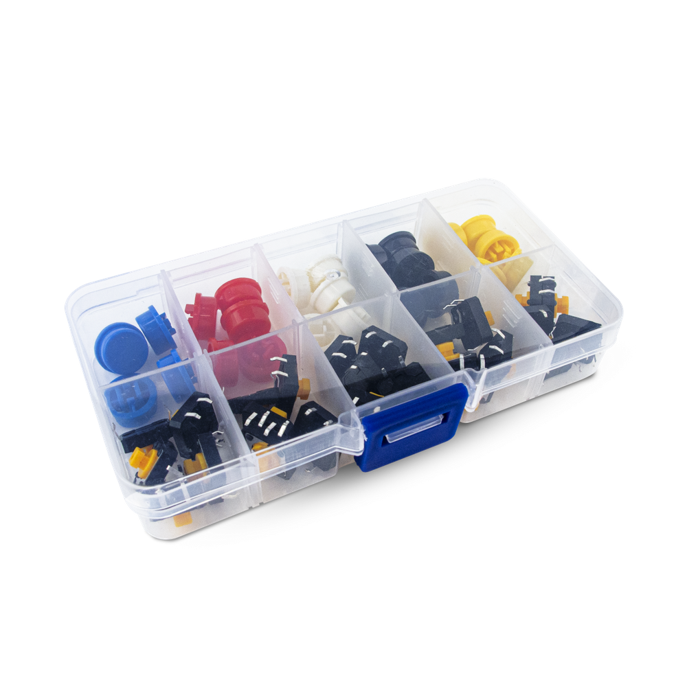 Kit Push Button Com Capas Coloridas - 25 Pares