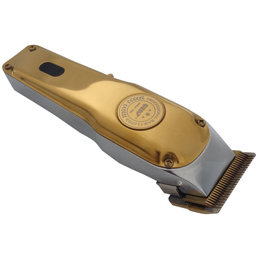 Maquina Corta Cabelo Barba Pelo Barbearia e Tosa Profissional Dourada Visor Lcd 5w Forte