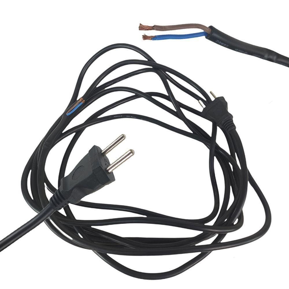 Cabo Fio Tomada 5 Metros 2x1.5 Mm Dois Pinos Cabinho Cobre