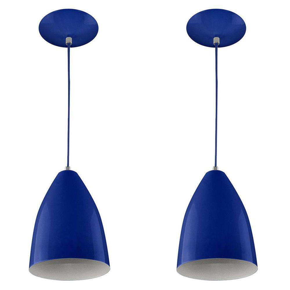 Kit 2 Pendentes Vegas Premium Gourmet em Aluminio Azul