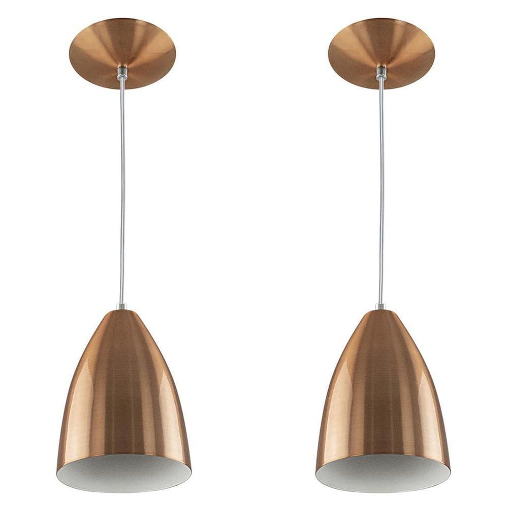 Kit 2 Pendentes Vegas Premium Gourmet em Aluminio New Cobre