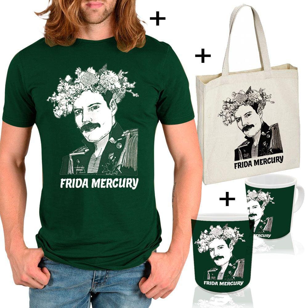 Camiseta camisa Frida Mercury exclsuiva unissex + Sacola ecobag + caneca