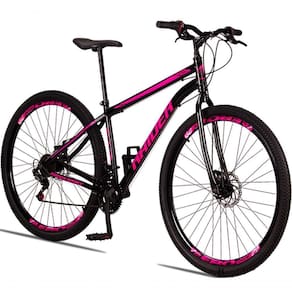 Bicicleta 29 Raider Sport Aço 21 Marchas Freio A Disco Preto+rosa