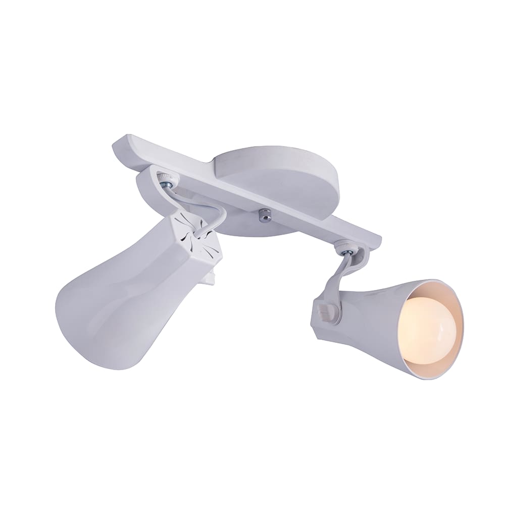 Luminária de Teto Spot de Sobrepor Trilho Direcionável Octa Design Moderno Quarto Sala 2 lâmpadas E27 Bivolt