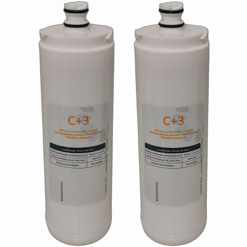 Kit 2 Refil Filtro Purificador Bebedouro de Agua C+3 Ibbl Fr600 Vela Atlantis Immaginare Speciale Due