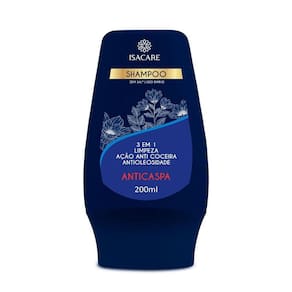 Shampoo Isacare Anticaspa Anticoceira 3em1 Azul 200ML