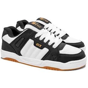Tênis Qix Skate Square Preto Branco Gold
