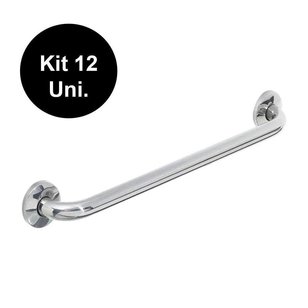 Alça De Apoio Banheiro 40Cm Inox Barra Kit 12 Unds